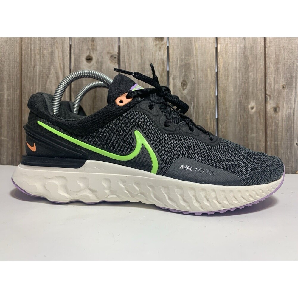 Nike React Miler 3 Anthracite Ghost Green 2022 Athletic Shoe Men's Size 7.5